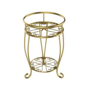 Best Selling Gold Garden Patio Living Room 2 Tier Metal Plant <b>Stand</b> for <b>Potted</b> Plants in Affordable Rate From India - Product Image 1