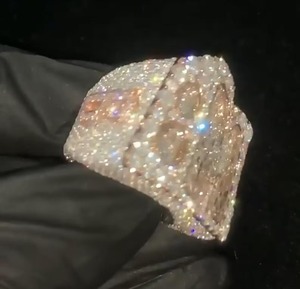 Anillo de Moissanita Personalizable para Hombre, Oro Rosa, Estilo Campeonato, Engaste de Puntas, Forma de Corazón, Estilo Religioso, Certificado IGI, para Fiesta - Product Image 2