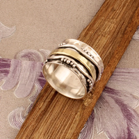 Bague tournante unisexe en argent sterling 925, style bohème vintage, faite à la main, personnalisable, avec micro-incrustation en forme de cœur