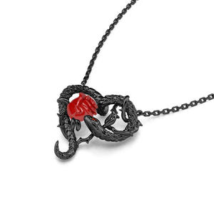 Collier en argent sterling Jeulia Kiss My Rose avec motif serpent - Product Image 3
