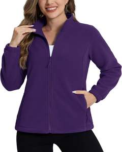 Chaqueta de lana ligera con cremallera para mujer Estampado de algodón transpirable con bolsillos prácticos de talla grande para aventuras de invierno al aire libre - Product Image 1
