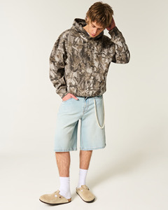 Nueva llegada personalizado Boxy Fit Tan Camo pulóver sudaderas con capucha hombres de gran tamaño de algodón mezclado gota hombro sudadera Unisex Streetwear - Product Image 3