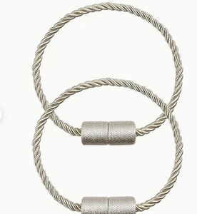 Tiebacks-Beige, Strong Magnetic <b>Curtain</b> Holder Buckle Rope Holdbacks, Modern Rope Tiebacks,Gift Set for New Home&Friend - Product Image 2