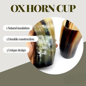 Juego de vajilla de cristal de cuerno de búfalo ecológico, tazas de cuerno de estilo Animal pulido para agua, vino, cerveza, café - Product Image 4