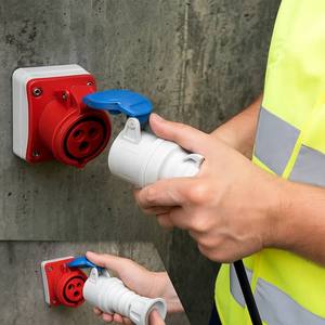 Presa Mobile blu industriale 16A monofase 220V IP44 Gw62004h presa diritta 2P + T - Product Image 5