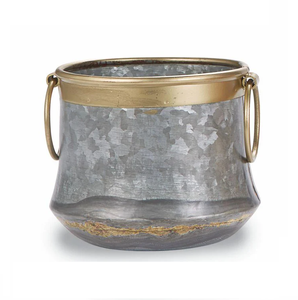 Pots de stockage de tuyaux en métal Standard Super qualité galvanisé tuyau Pot concepteur jardinière en métal plante verte décor Design extérieur - Product Image 1