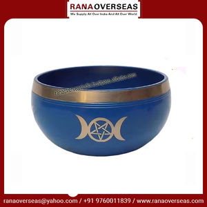 Bol sonore en laiton à triple lune et pentacle de haute vente pour le yoga et la méditation de guérison d'énergie de relaxation au prix le plus bas - Product Image 4