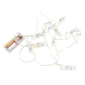 Guirlande LED décorative avec clips, 1m, blanc chaud, lampes LED en plastique pour Noël, alimentation USB - Product Image 2