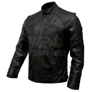 Nueva chaqueta de cuero para hombre, chaquetas de cuero para moto para hombre, nuevas chaquetas de moto de alta calidad - Product Image 4