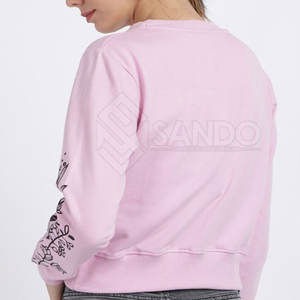 Diseño personalizado uso al aire libre mujeres Crop Top sudadera Color sólido cómodo mujeres Crop Top sudadera - Product Image 3