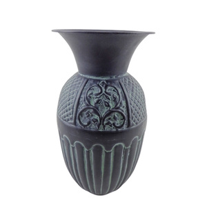 Metal Flower Vase <b>Grey</b> Patina Modern Design Flower Pot For home Living Room Decoration Handmade in Bulk - Product Image 4