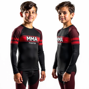 Fabricante de protectores de erupción personalizados Impresión de sublimación Premium Durable MMA Rash Guards para Sparring y Training Custom - Product Image 4