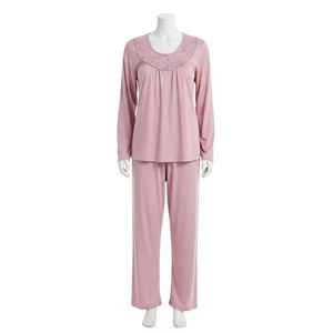 Camisones de poliéster teñidos lisos transpirables, ropa de dormir seca de tela ligera suave para mujer, ropa cómoda para el hogar, vestido de noche de verano - Product Image 1