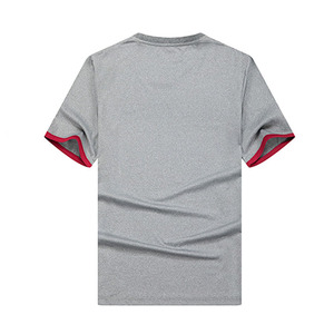 เสื้อยืดผู้ชาย คอตตอน 100% 220gsm สีเทา คอกลม ยูนิเซ็กซ์ ปรับแต่งได้  เสื้อยืดเปล่าเรียบง่าย ทรงโอเวอร์ไซส์ เสื้อยืดผู้ชายใส่สบายๆ สำหรับฤดูร้อน - Product Image 2