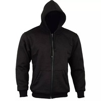 Sweat à capuche de moto personnalisé pour hommes entièrement doublé en aramide CE niveau 2 blindé zippé sweat à capuche d'équitation noir veste de moto décontractée
