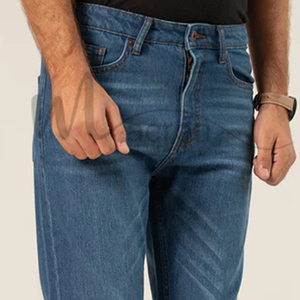 Best Quality Lightweight Customized Fit Casual <b>Denim</b> New Unique Design For Adult Breathable Men Straight Mid-Rise <b>Denim</b> Pants - Product Image 3