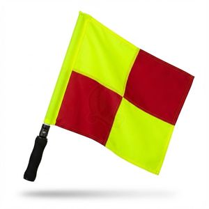 Premium Handheld Linesman Flag with Ergonomic Grip for Professional Soccer Match High Visibility Two Color Quarter Pattern Flag - Product Image 5