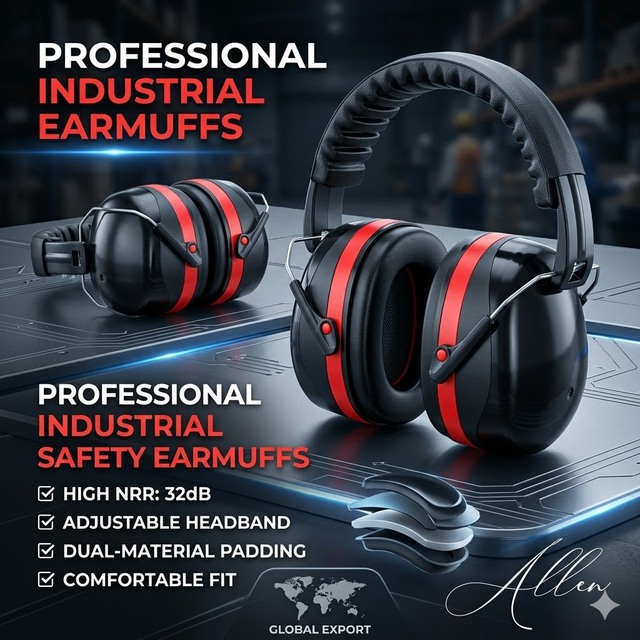 Professional ABS Hearing Protection Earmuffs CE ANSI Certified Noise Reduction Safety Ear Muffs for Industrial Work
