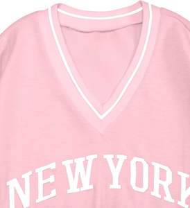 Sweat-shirt de luxe brodé 100% coton pour femmes sweat-shirt court Joggers 2 pièces ensemble grande taille pour l'hiver été - Product Image 4