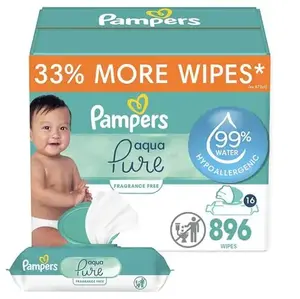 Fournisseur de prix de gros - Lingettes pour bébés Pampers Aqua Pure Sensitive - 672 lingettes, carton de 12 paquets - Product Image 2