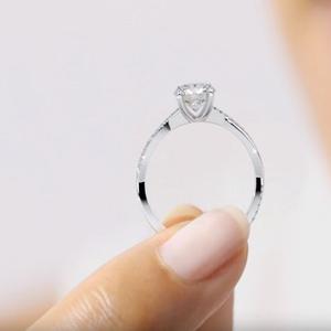 Anillo de diamante cultivado en laboratorio redondo de 6mm, joyería de compromiso de diamante cultivado en laboratorio de 10K, certificado IGI, Diamante F, Color VS1, claridad - Product Image 6