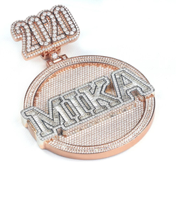 Calidad Premium Totalmente Baguette VVS Moissanite Iced Carta personalizada 925 Nombre de plata Hip Hop Diamante Colgante Colgantes finos Encantos - Product Image 4