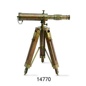 Telescopio náutico antiguo de latón con soporte de trípode de madera Propósito educativo náutico y Telescopio pirata decorativo para la venta - Product Image 5