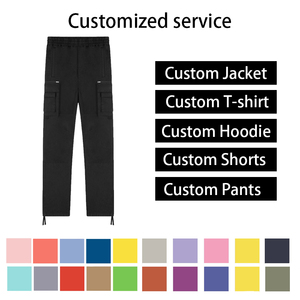 Pantalons évasés personnalisés OEM pour hommes, vêtements de rue d'extérieur, coton noir, pantalons évasés vierges pour hommes - Product Image 6