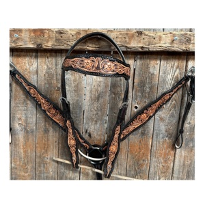 ที่ใส่หัวหนังสีดำอเนกประสงค์สไตล์ตะวันตกอุปกรณ์ขี่ม้าคุณภาพสูง - Product Image 3