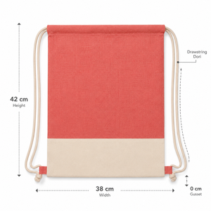 Custom 140 GSM Recycled Melange Cotton <b>Drawstring</b> <b>Backpack</b> Natural Cotton Base Gym Sack Custom Logo OEM ODM Wholesale Supplier - Product Image 2