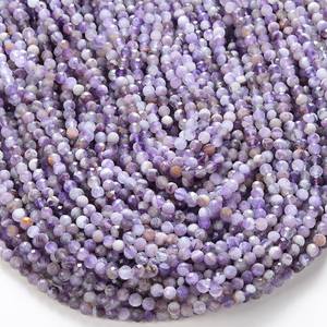 ลูกปัดแก้วอเมทิสต์สีม่วงเชฟรอน4-12มม. เรียบเนียนสำหรับทำเครื่องประดับธรรมชาติและตกแต่ง - Product Image 2