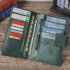 ที่หุ้มหนังแท้สำหรับการเดินทางของครอบครัวกระเป๋าสตางค์แบบกระดุม RFID บล็อคสไตล์วินเทจ-4-ปกหนังสือเดินทาง LFPH-0030C ของขวัญจบการศึกษา - Product Image 5