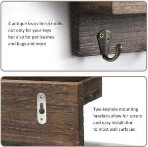 Stylish Newly Designed <b>Wall</b> <b>Key</b> <b>Holder</b> with Mail Organizer Shelf Hooks Metal Wood JN CRAFTS for Home Entryway Living Room Decor - Product Image 5