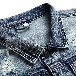 Veste en jean pour hommes imprimée de logo personnalisé de haute qualité 100% coton grande taille bas prix style de rue pour l'hiver - Product Image 3