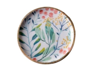 Bandeja de madera hecha a mano con diseño estampado en esmalte, completamente acabada, de lujo - decoración para comedor - Product Image 3