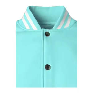 Chaqueta de béisbol universitaria en blanco al por mayor, imprime tu propio diseño, nueva chaqueta universitaria de poliéster ajustada de lona frontal de color personalizado - Product Image 2