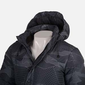 Navigate Phungphuk Veste Réversible Grande Taille Style Hip Hop Imperméable Nylon Shell Fermeture Éclair À Capuche Logo Imprimer Plume Polyester - Product Image 3