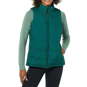 Vêtements d'extérieur courts d'hiver, gilet chaud en peluche avec poches en duvet à col montant - Product Image 6