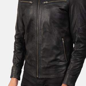 Chaqueta de Cuero Bomber para Hombre en Marrón, Chaqueta de Cuero de Oveja Personalizada para Hombre, Chaqueta de Cuero Acolchada para Hombre - Product Image 3