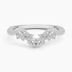 Anillo fino con diseño de Chevron Floral de diamante cultivado en laboratorio de 0,25 CT para mujer, certificado IGI, platino 950 PT950 para boda de compromiso - Product Image 3