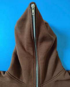 OEM <b>Oversized</b> <b>Fleece</b> <b>Hoodie</b> Heavyweight Cotton 350GSM Zipper 3D Puff Print Zip up <b>Hoodie</b> Custom Puff Printed Hoodies Hooded - Product Image 5