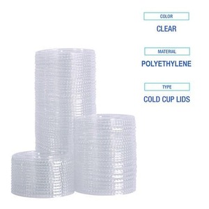 Boardwalk 1000/Carton Plastic <b>Cold</b> <b>Cup</b> Straw-Slot Lids Crystal-Clear Design for 9 Oz. to 10 Oz. PET <b>Cups</b> - Product Image 5