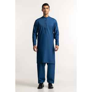 ชุดสูทธุรกิจสีน้ำเงินทรงเข้ารูปหรูหรา กระดุมแถวเดียว ปิดด้วยซิป สไตล์คลาสสิกสำหรับเจ้าบ่าว รุ่น SK-PSD24-005 - Product Image 4