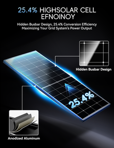 White Border Half Cell 100W Rigid Frame <b>Solar</b> <b>Panel</b> 12V/24V Output Fast Charge 22% Efficiency 25-Year Warranty <b>Solar</b> Kit - Product Image 2