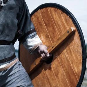 Escudo Vikingo JEXMOO Hecho a Mano de 24 Pulgadas, de Madera y Acero con Alto Contenido de Carbono, Diseño de Copa Central, con Soporte Compatible y Personalizable - Product Image 6