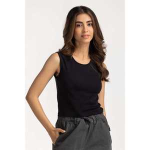 Top de Punto sin Mangas Casual Vintage para Mujer WM-KTP-WS24-016, Prenda de Verano de Algodón Liso, Fabricante OEM ODM - Product Image 2