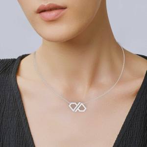 Collier en or blanc massif 10 carats pour femmes certifié GIA & IGI pour bijoux de mariage et d'anniversaire - Product Image 6