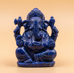 Estatua de Ganesha Religiosa Tallada a Mano, Figura Decorativa, Regalo Empresarial, Piedra Preciosa de Lapislázuli, Cristal Curativo Impermeable Hecho en India, Grabado - Product Image 6