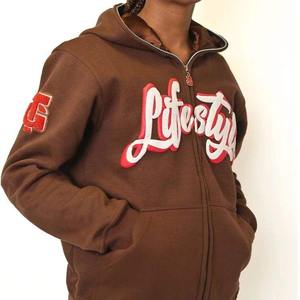 Sweat-shirts à capuche personnalisés pour hommes, broderie 3D, automne, demi-zip, coton lourd écologique, avec logo - Product Image 6