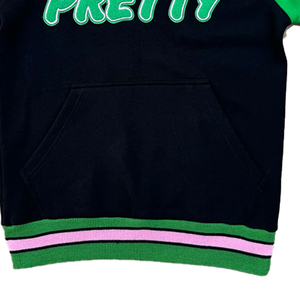 Sudadera de Chenilla de 3 Tonos, Bonita y Transpirable, con Cuello Redondo y Puños Acanalados, Antiarrugas y Antiretracción, para Invierno, en Rosa, Negro y Verde - Product Image 5